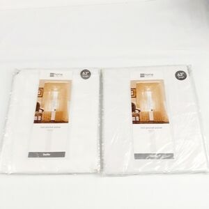 Lot of 2 JCP Home Collections Lisette One-Rod Pocket Panel Cool White 60" × 63"